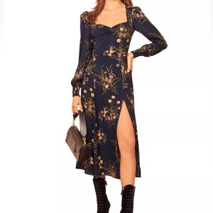 NWOT Reformation Mademoiselle Floral Midi Wallflower Dress 4
